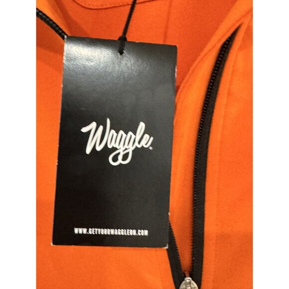 WAGGLE Men Loosey Goosey Quarter Zip Orange Pullover LARGE - Picture 6 of 6